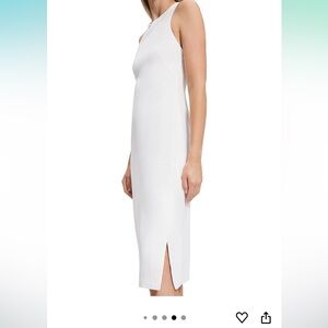 Theory Cross Back Midi Dress in White